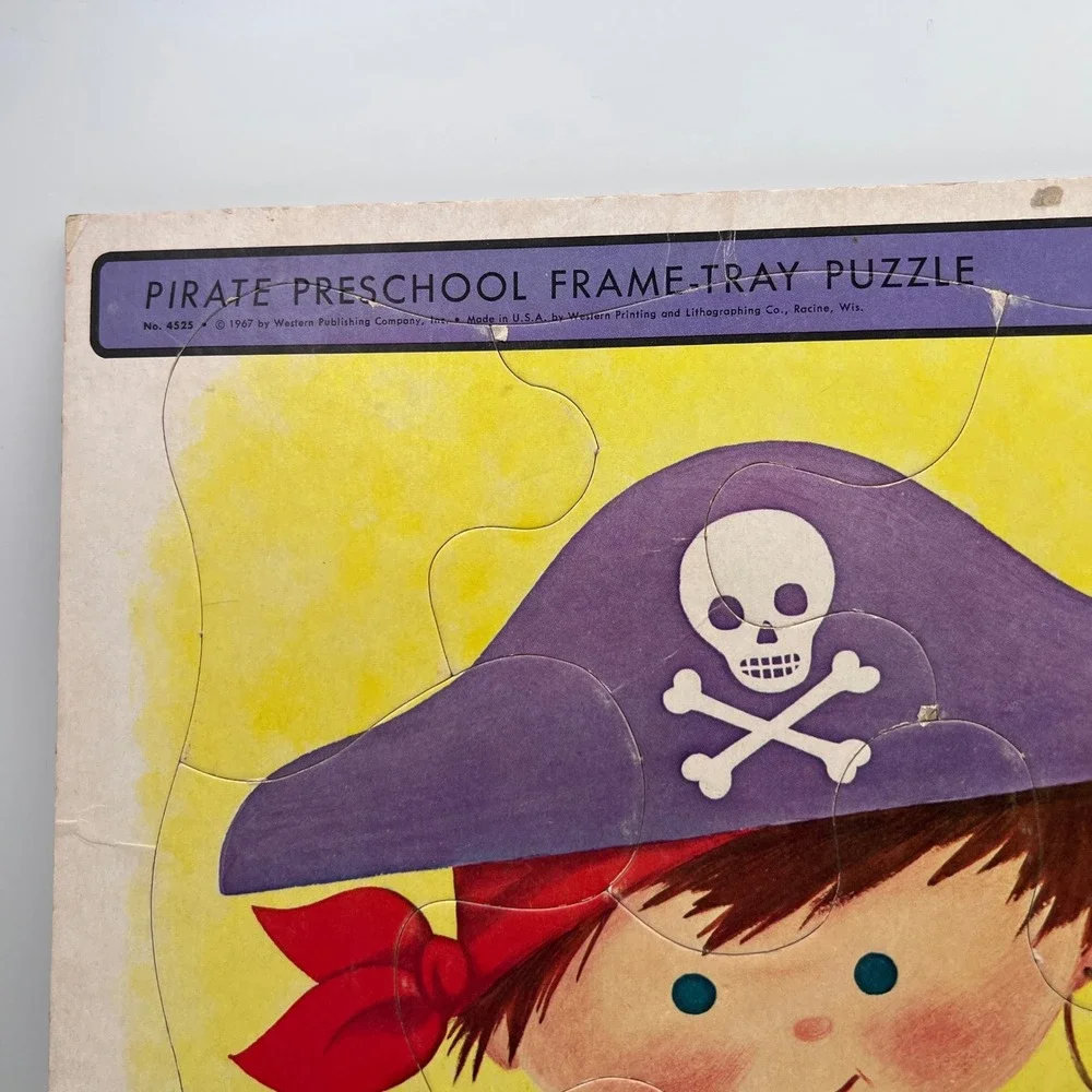 Vintage 1967 Whitman Pirate Preschool Frame-Tray Puzzle 4525 Western Publishing